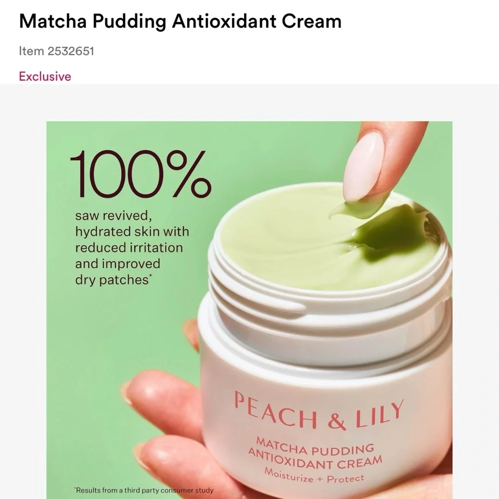 Peach & Lili Matcha Pudding Antioxidant Cream. size: .84oz - Picture 2 of 5